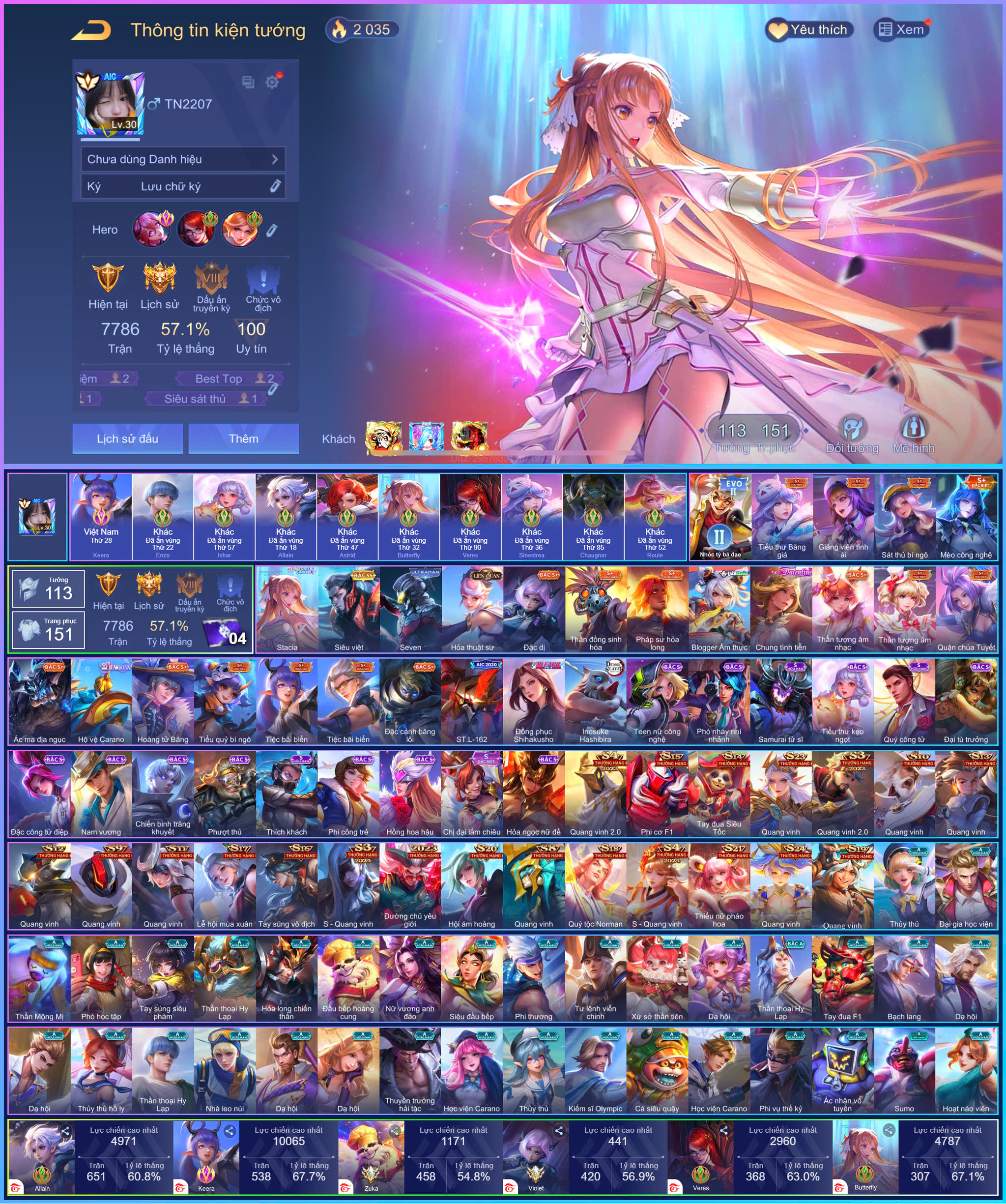 NICK LIÊN QUÂN VIP ( CÓ THỂ GIẢM THÊM 100-500K )