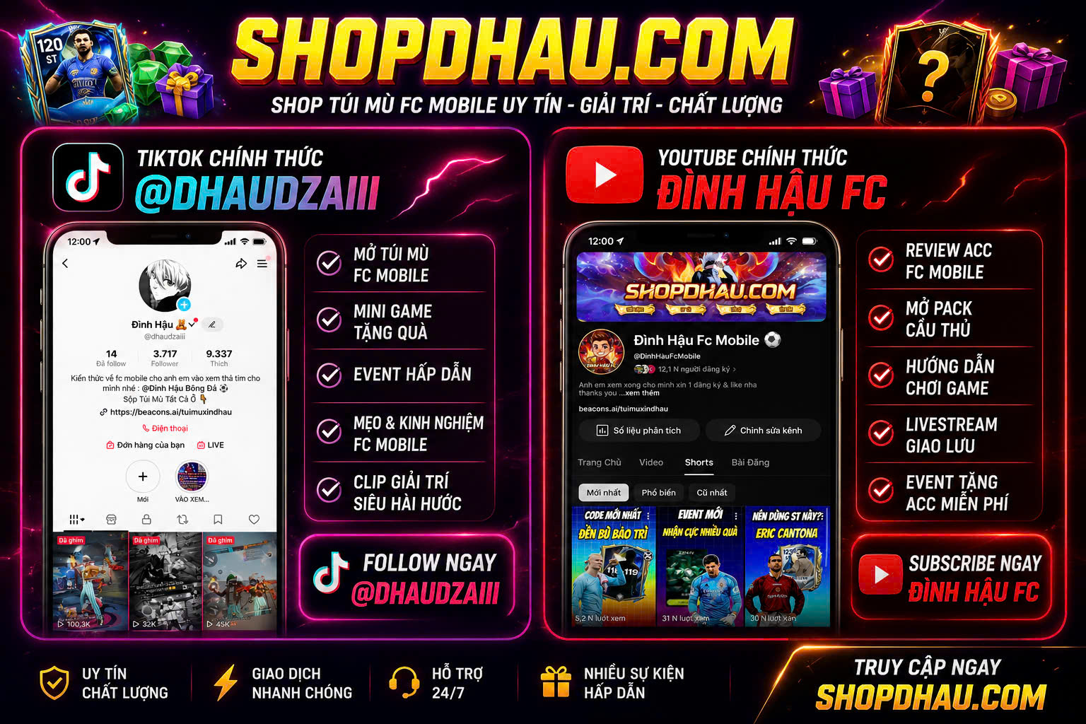 ShopDhau.com – Shop Túi Mù FC Mobile Uy Tín Được Nhiều Game Thủ Yêu Thích